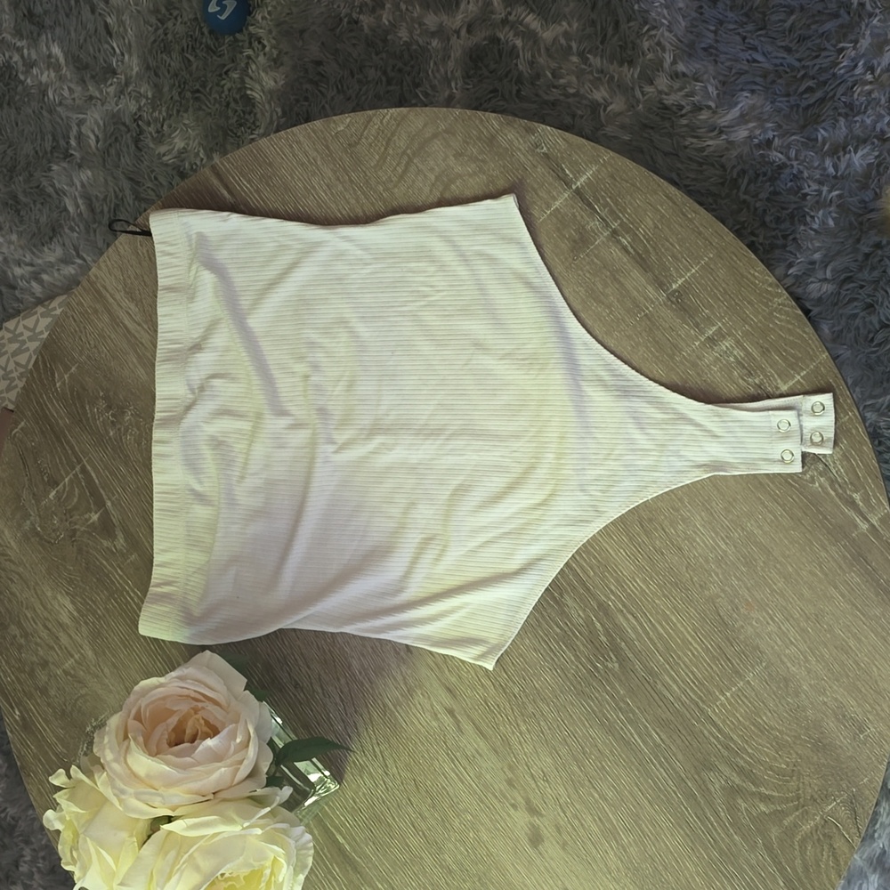 White strapless bodysuit